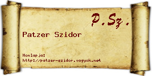 Patzer Szidor névjegykártya